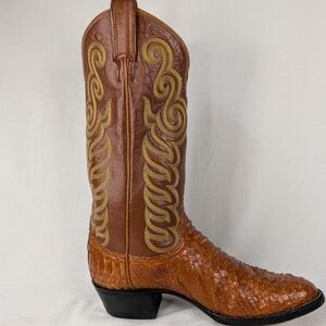 Tony Lama Brown and Gold Cowboy Boots